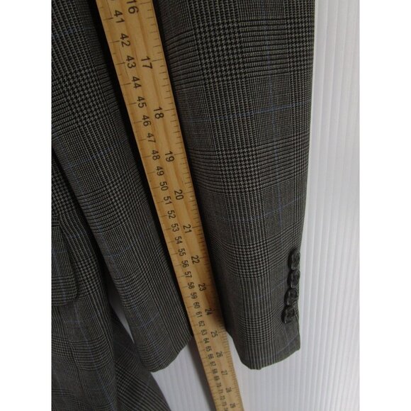 VINTAGE Burberrys Of London Sport Coat 42 Blazer Windowpane Plaid Wool* - Picture 6 of 15